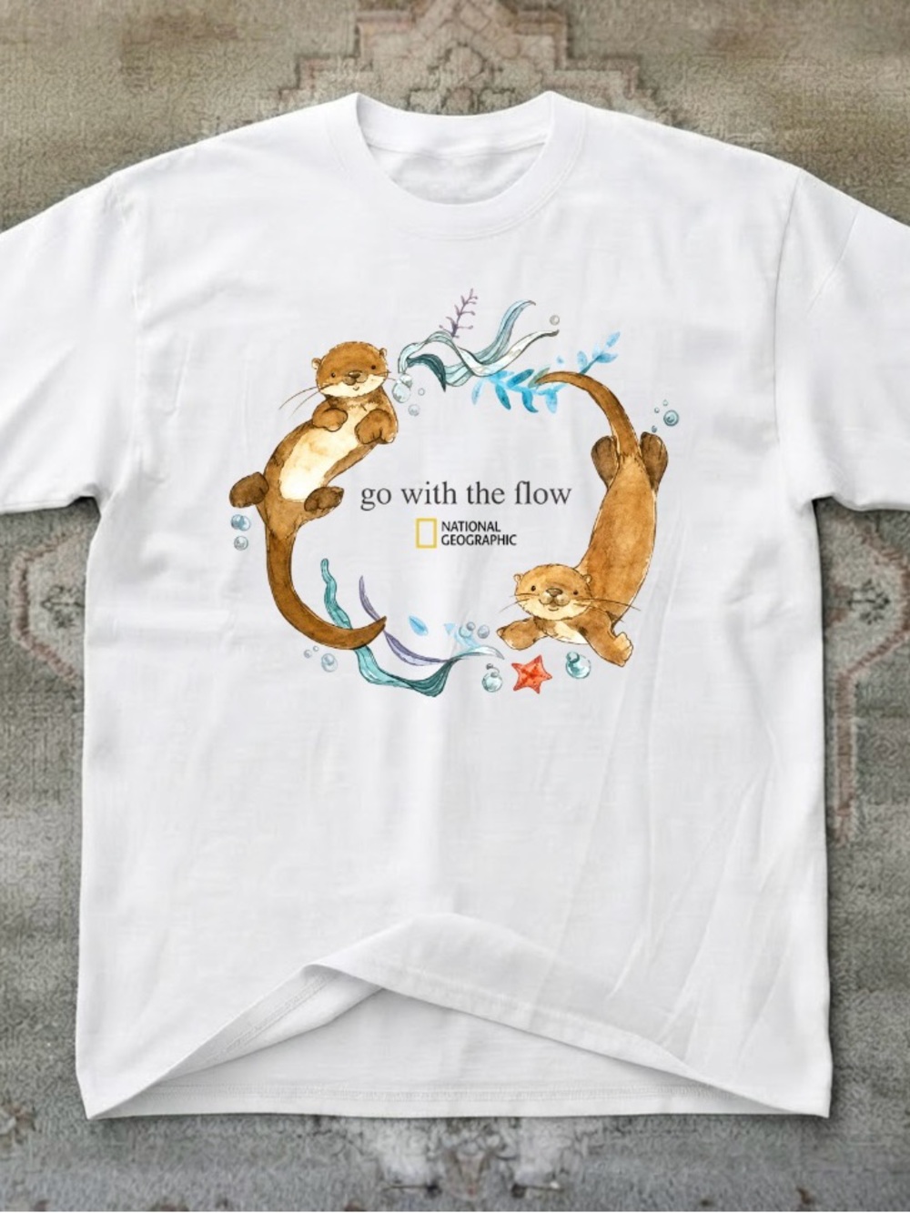 National Geographic White Otter Graphic Cat Tee